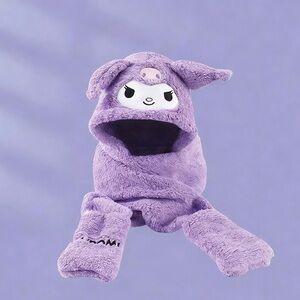 Kuromi Sanrio Hooded Scarf